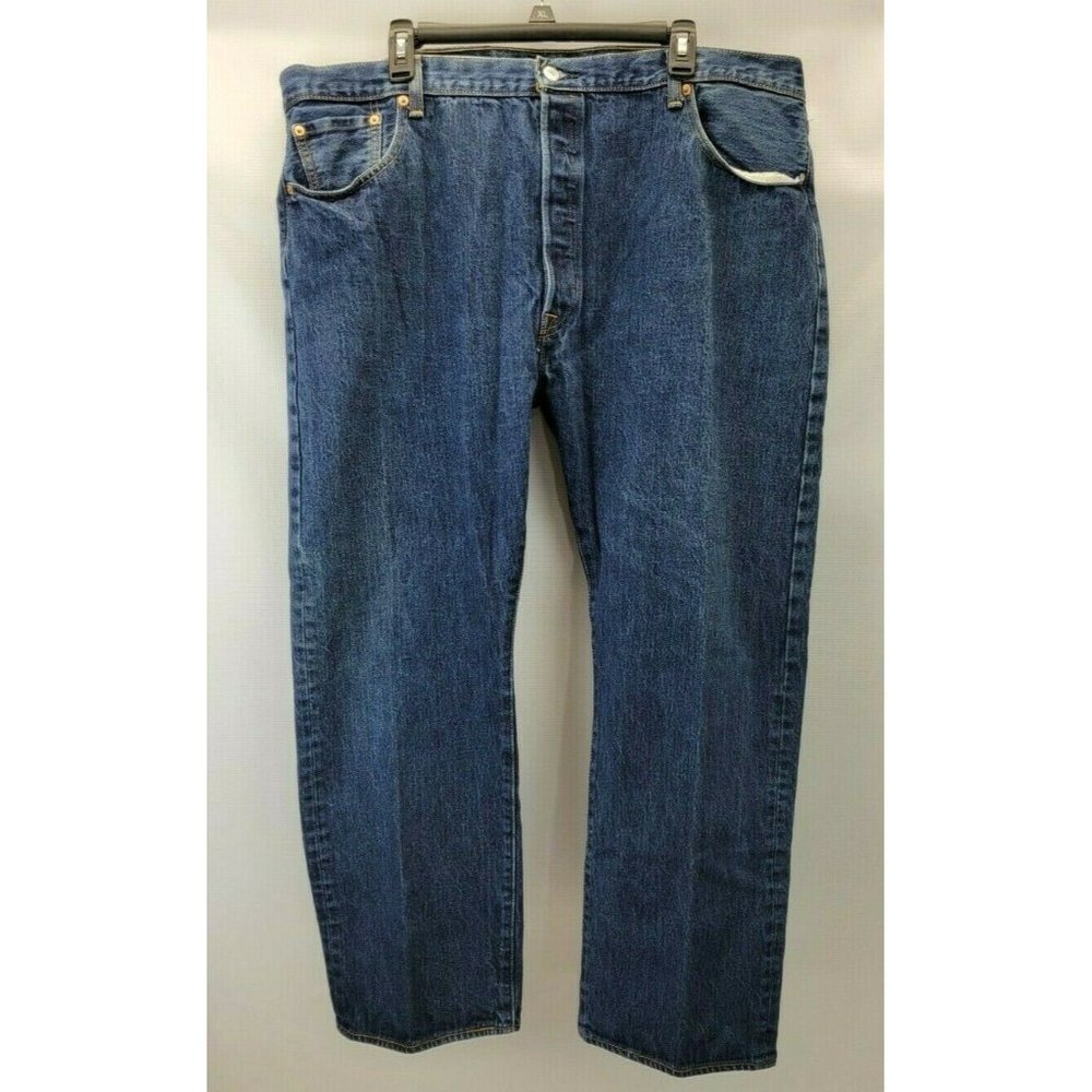 Levi's 501 Classic Denim Jeans Men Size 44x30 Button Fly Red Tag Blue